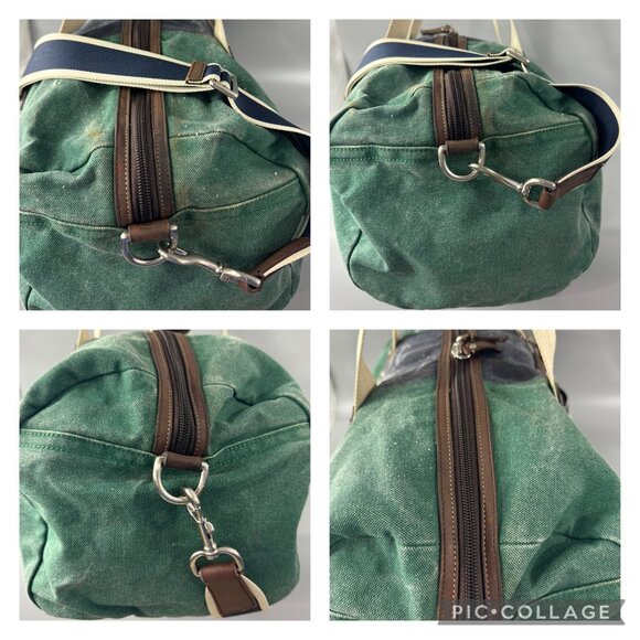 COACH F93234 HERITAGE WEB CANVAS PIECED STRIPE ROLL DUFFLE - Picture 8 of 13